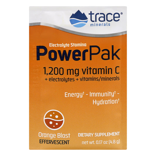 Trace Power Pak Effervescent Orange Blast Electrolyte Stamina 0.17 oz