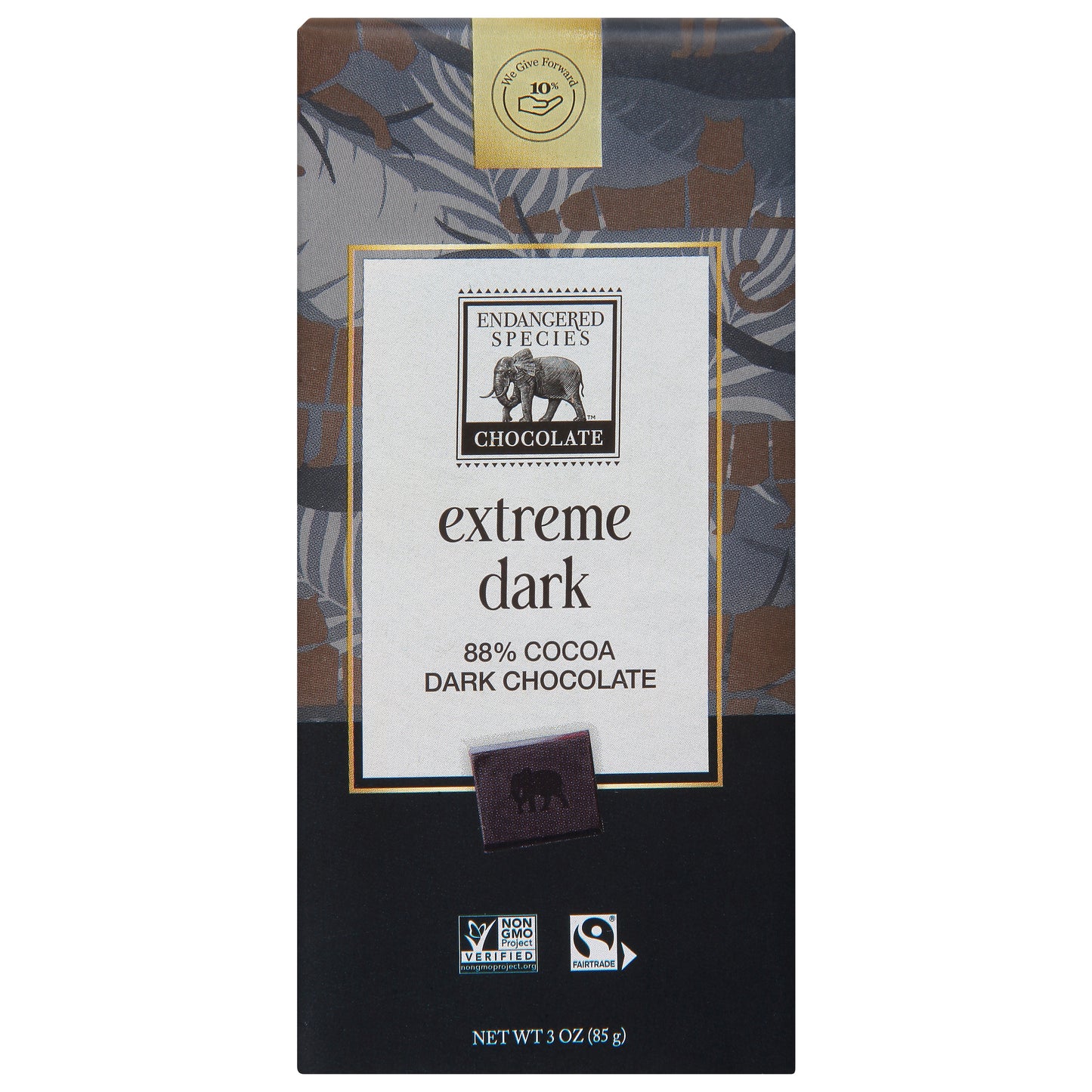 Endangered Species 88% Cocoa Extreme Dark Chocolate 3 oz