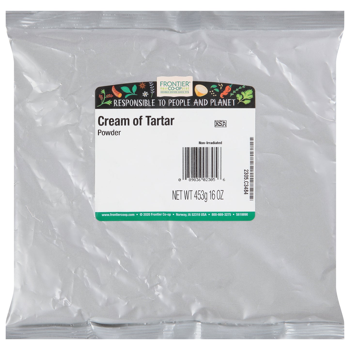 Frontier Co-op Powder Cream of Tartar 16 oz
