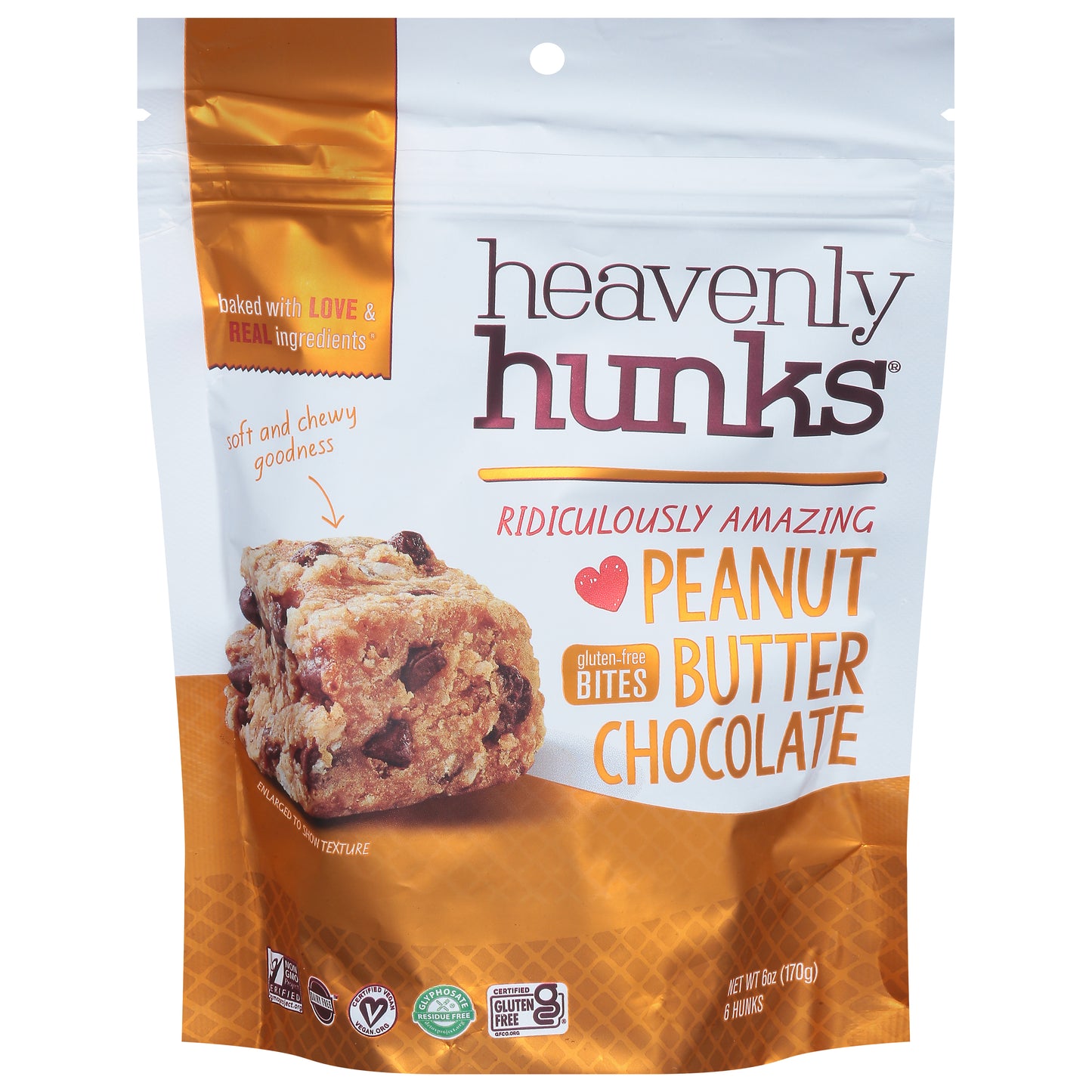 Heavenly Hunks Peanut Butter Chocolate Hunks 6 ea