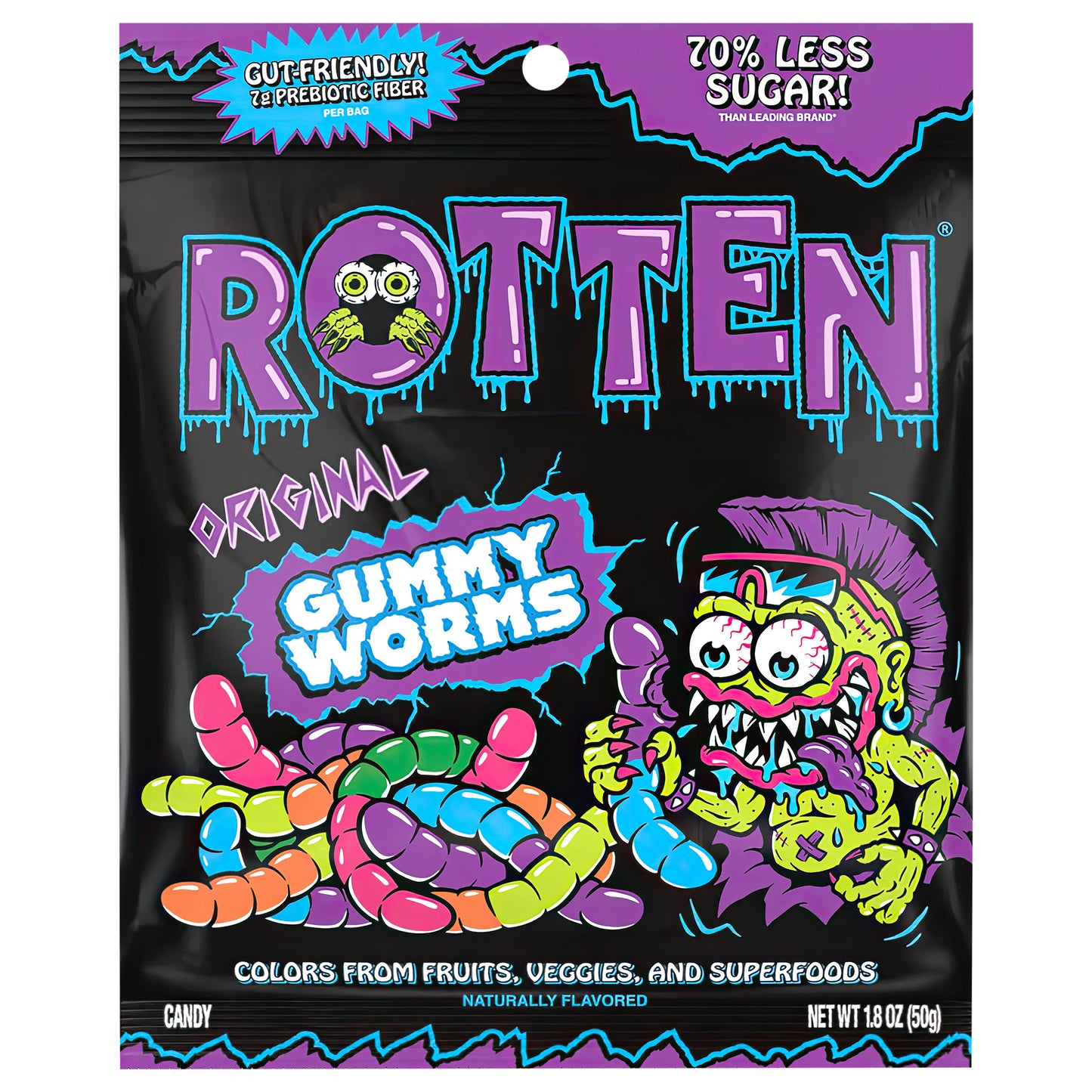 Rotten Gummy Worms, Original 1.8 oz