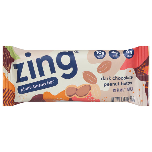 Zing Dark Chocolate Peanut Butter Plant-Based Bar 1.76 oz