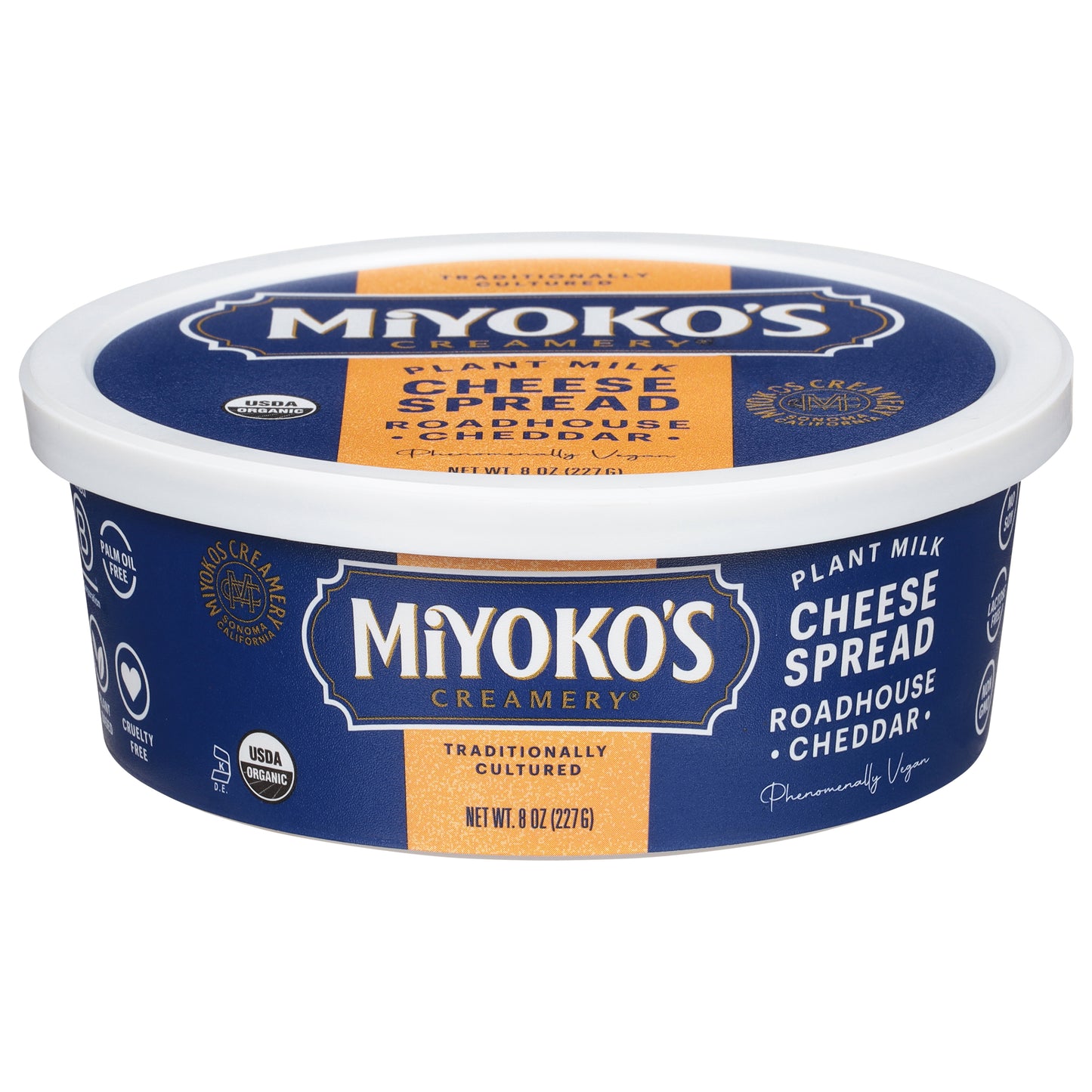 Miyoko's Creamery Plant Milk Roadhouse Cheddar Cheese Spread 8 oz