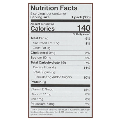 MadeGood Organic Crunchy Oats & Dark Chocolate Granola Squares 5 - 2 Square Packs