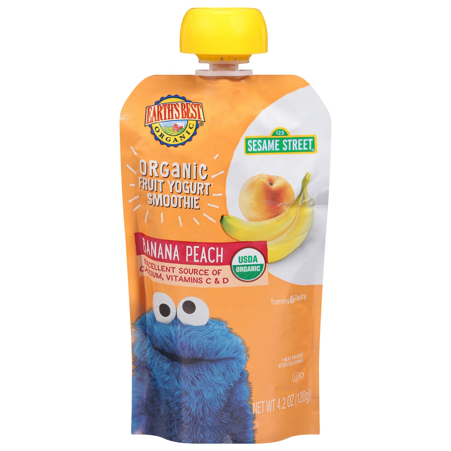 Earth's Best Organic Banana Peach Fruit Yogurt Smoothie 4.2 oz