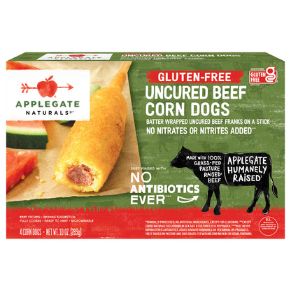 Applegate Natural Gluten-Free Uncured Beef Corn Dogs, 10oz (Frozen)