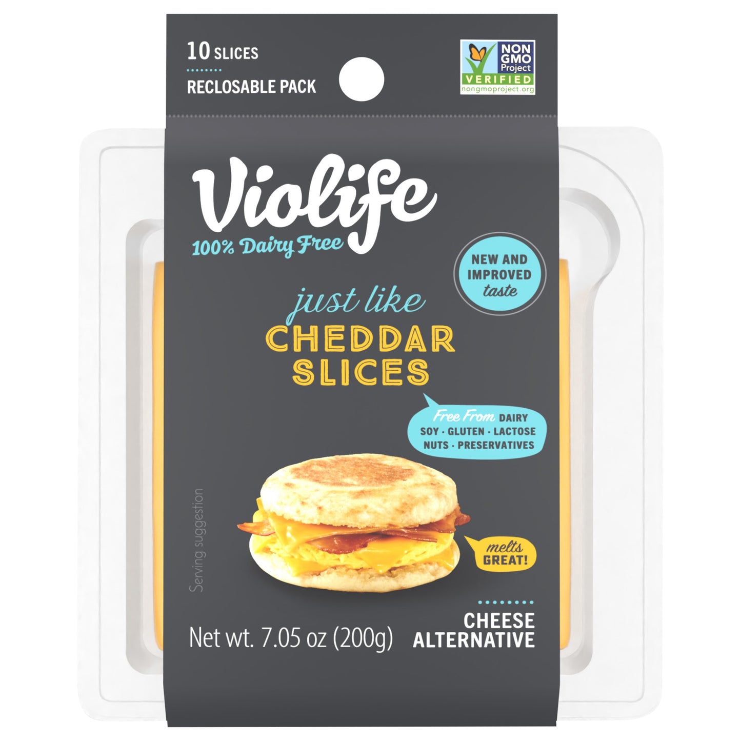 Violife Just Like Cheddar Slices, Vegan, 7.5 oz Pack