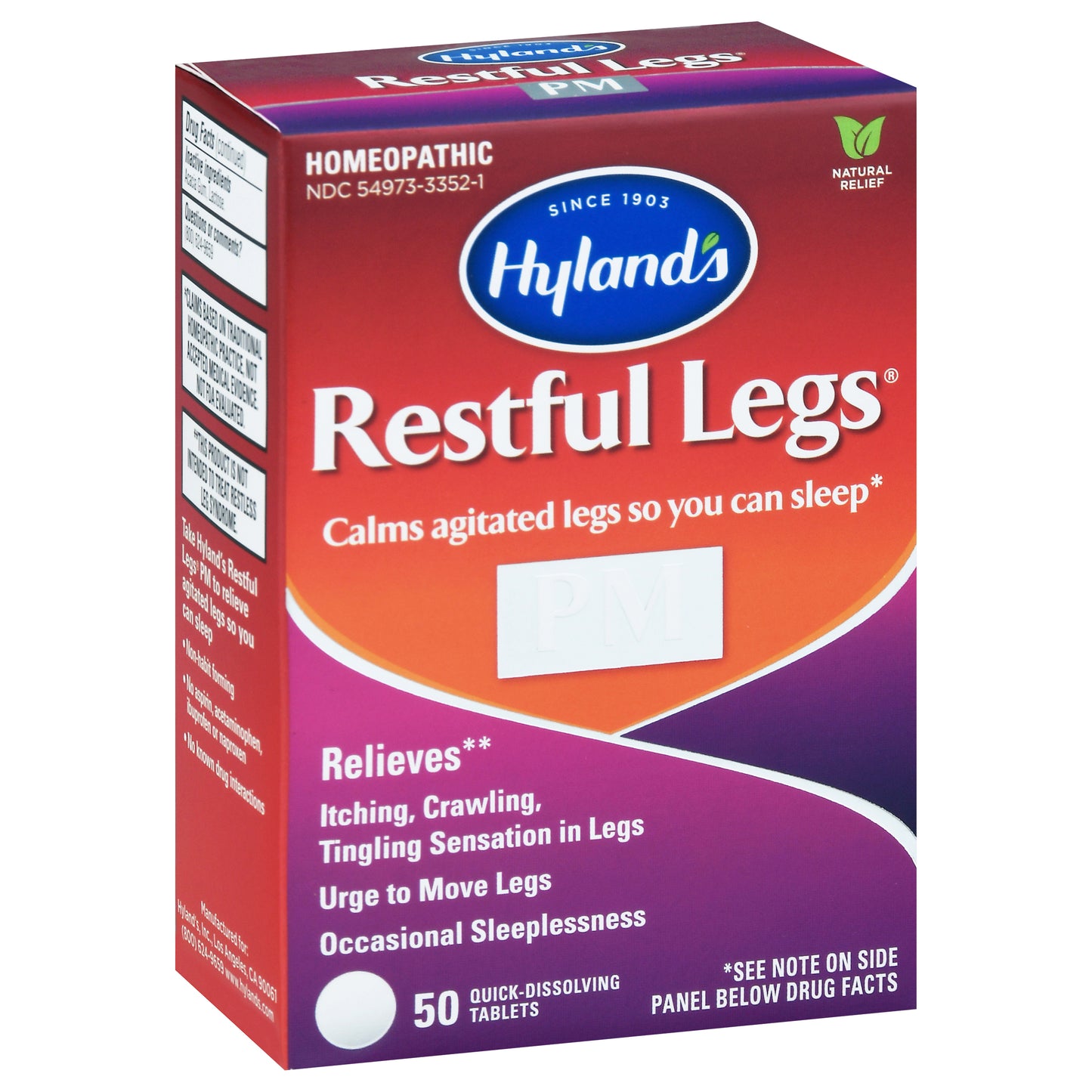 Hyland's Restful Legs Homeopathic Quick-Dissolving Tablets 50 ea Box - Sleep