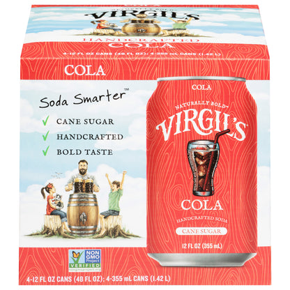 Virgil's Soda Smarter Cola Soda 4 - 12 fl oz Cans