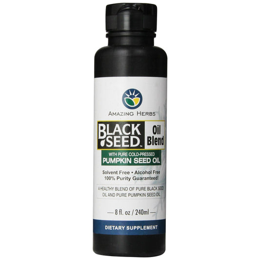 Amazing Herbs Black Seed Oil Blend With Styrian Pumpkin Seed, 8 Oz