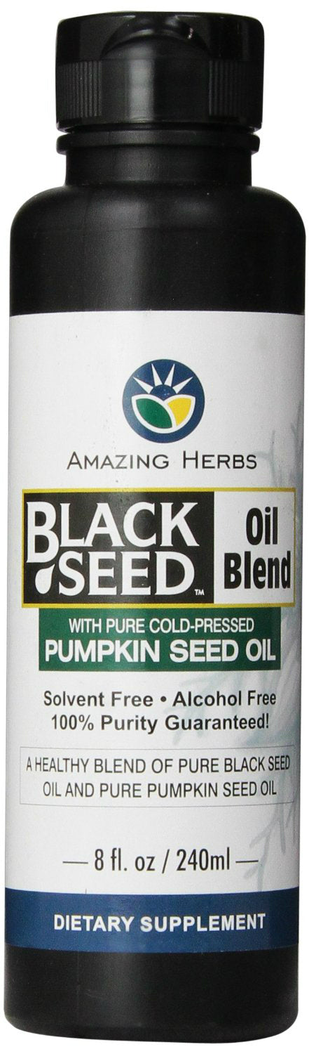 Amazing Herbs Black Seed Oil Blend With Styrian Pumpkin Seed, 8 Oz