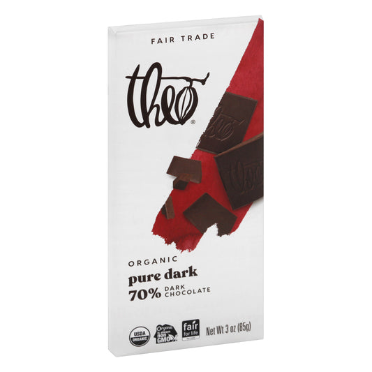 Theo Organic 70% Dark Chocolate Pure Dark 3 oz