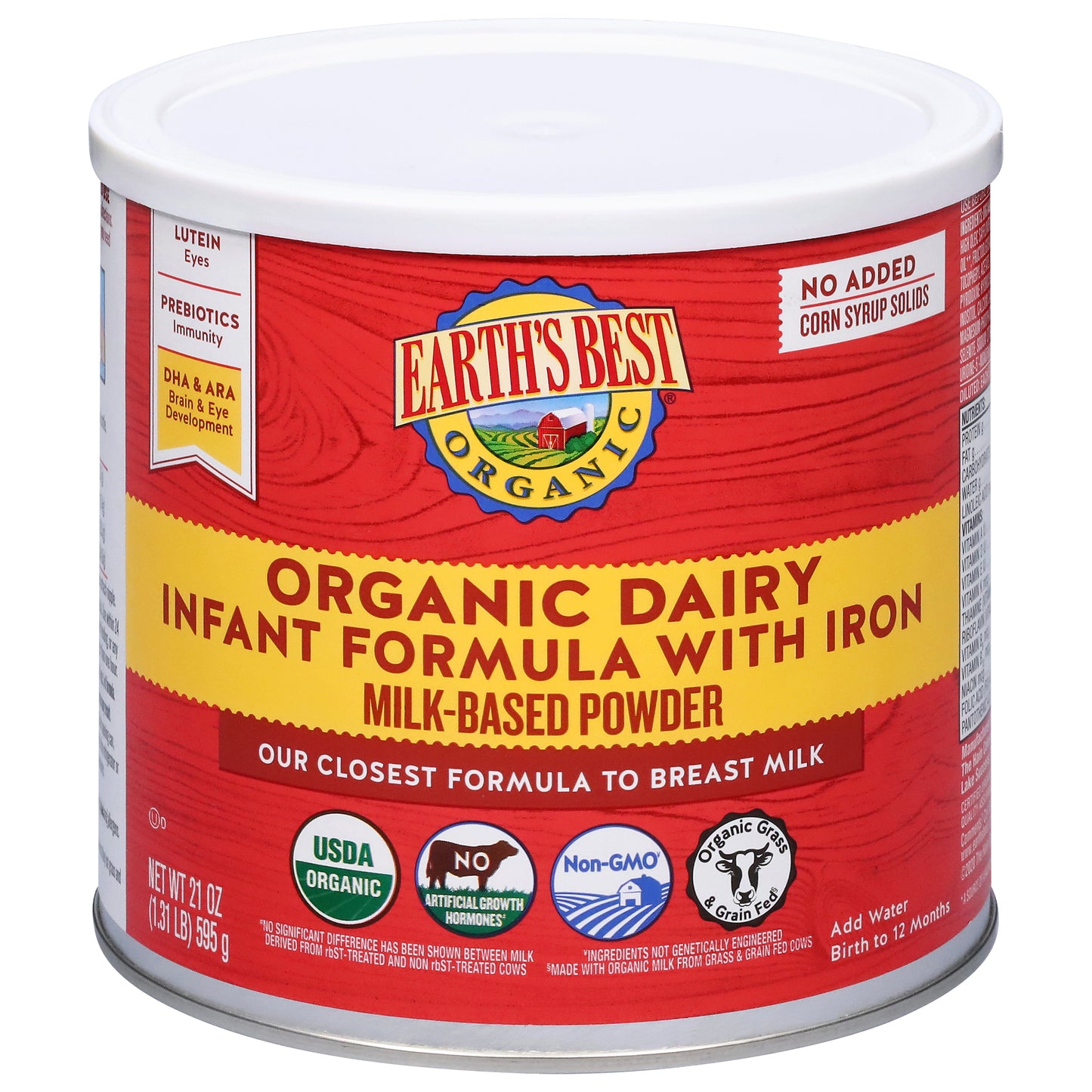 Earth's Best Organic Organic Dairy Milk-Based Powder Infant Formula with Iron 21 oz
