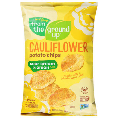 Real Food From the Ground Up Cauliflower Sour Cream & Onion Potato Chips 3.5 oz