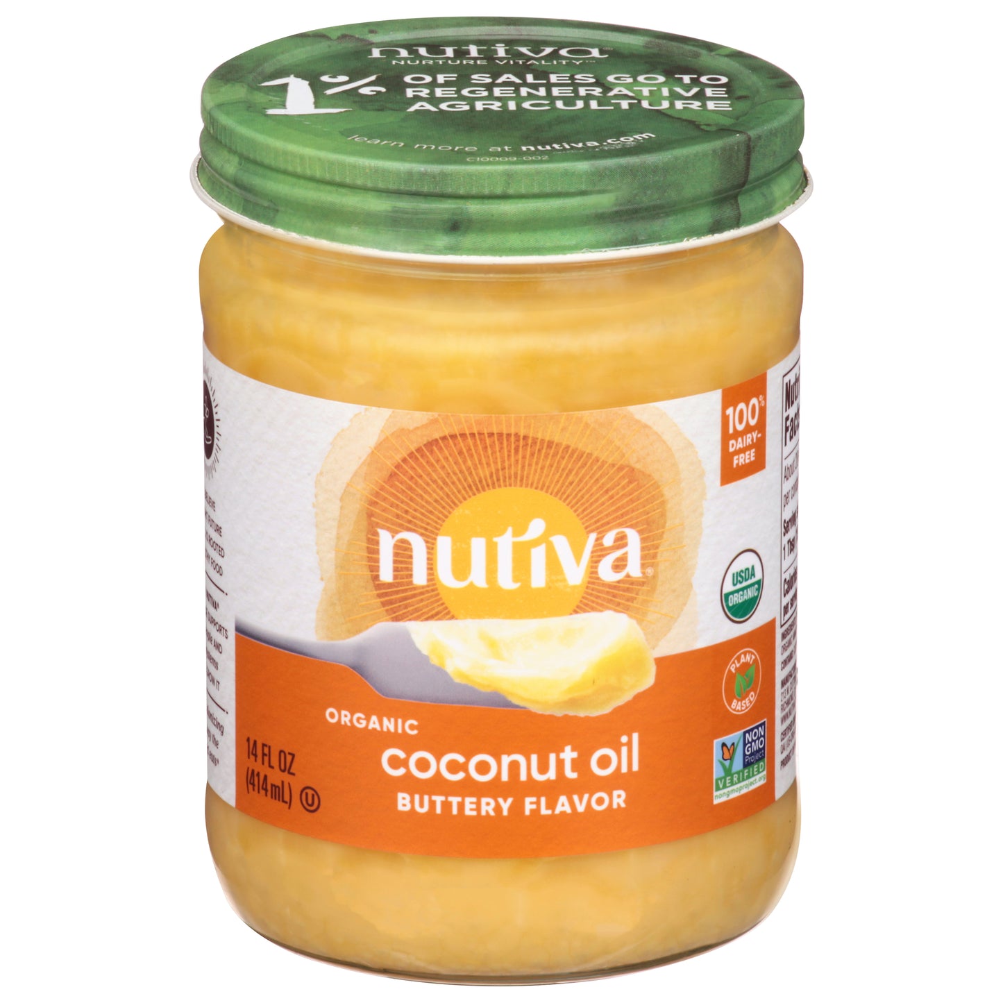 Nutiva Organic Buttery Flavor Coconut Oil 14 fl oz