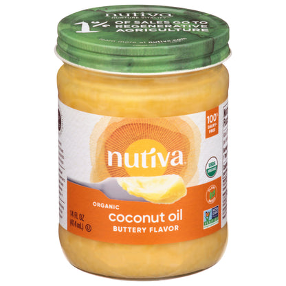 Nutiva Organic Buttery Flavor Coconut Oil 14 fl oz