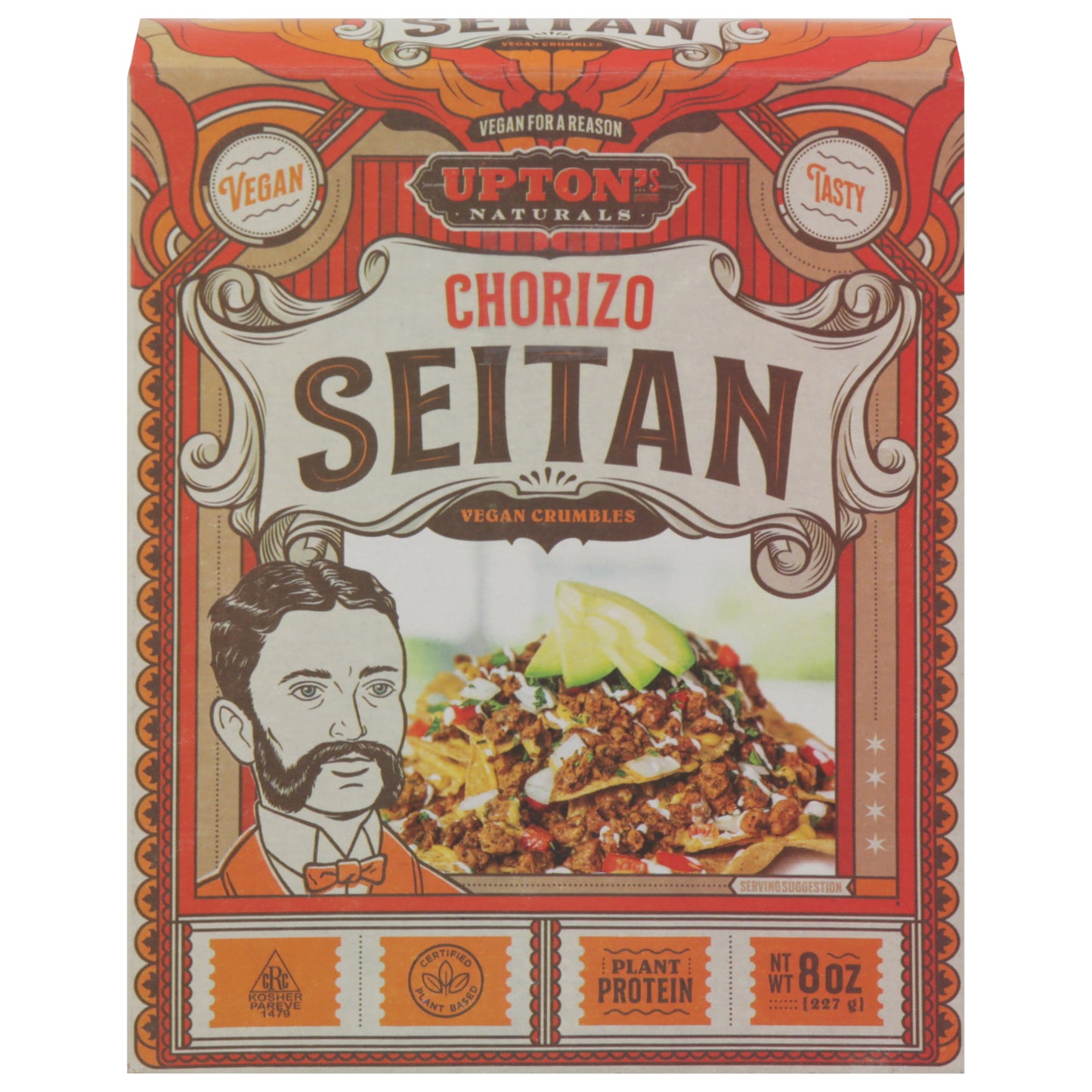 Upton's Naturals Chorizo Vegan Crumbles Seitan 8 oz