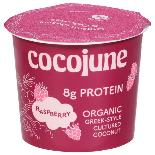 Cocojune Organic Greek-Style Cultured Coconut Raspberry Yogurt 5 oz