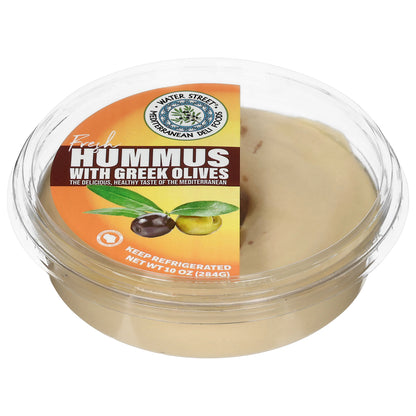 Water Street Deli Fresh Hummus with Greek Olives 10 oz