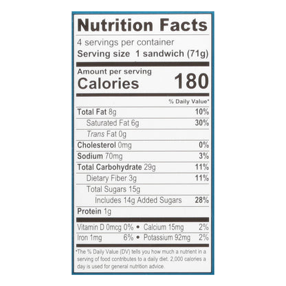 Alden's Organic Round Sammies Dairy Free Vanilla Bean Frozen Dessert 4 Sandwiches 3.5 fl oz Packed, Unspecified 4 ea