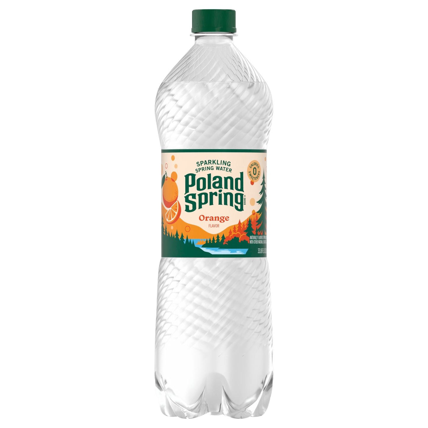 Poland Spring Sparkling Water, Orange, 33.8 oz. Bottle