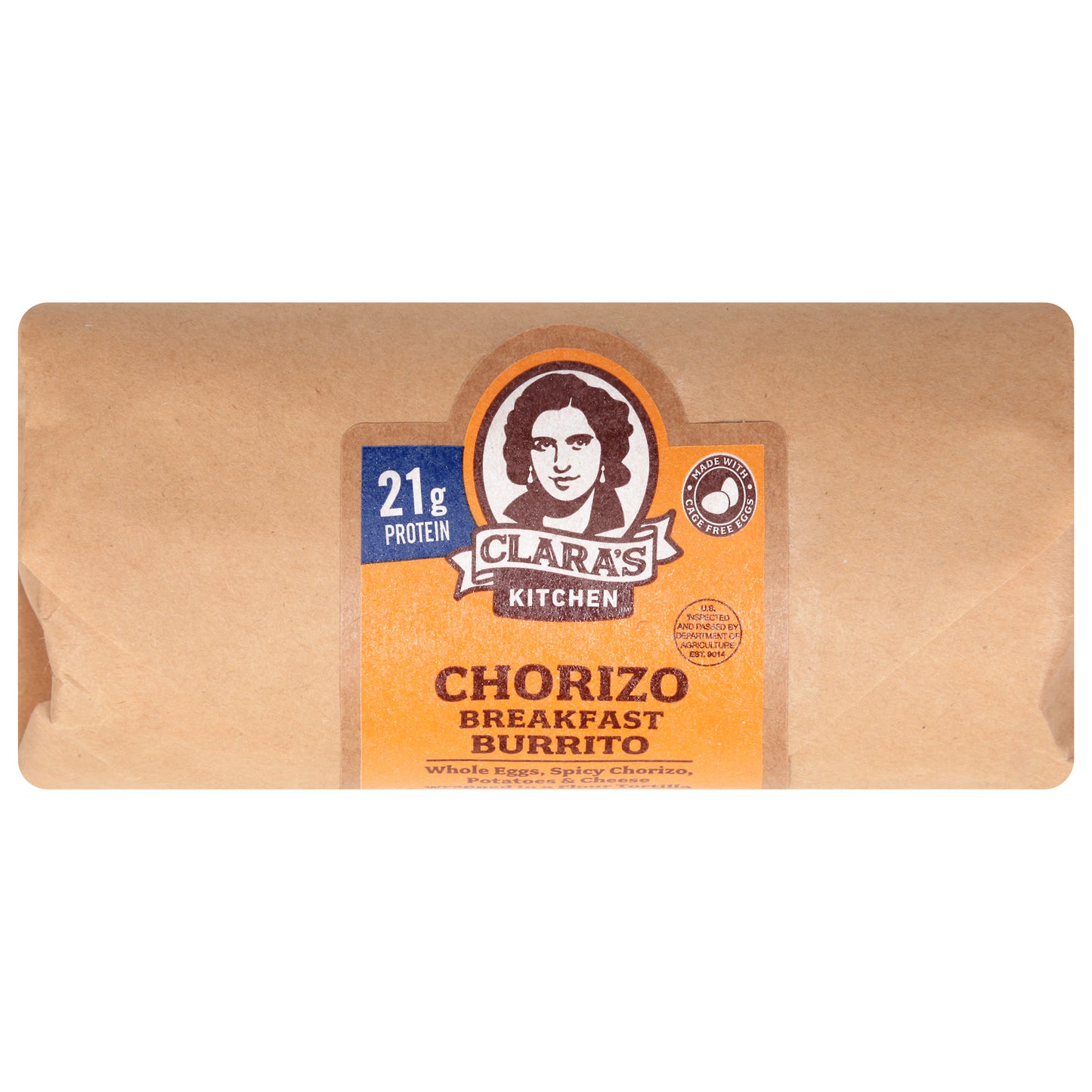 Clara's Kitchen Chorizo Breakfast Burrito 8 oz
