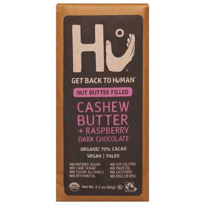 Hu Organic 70% Cacao Cashew Butter + Raspberry Dark Chocolate 2.1 oz