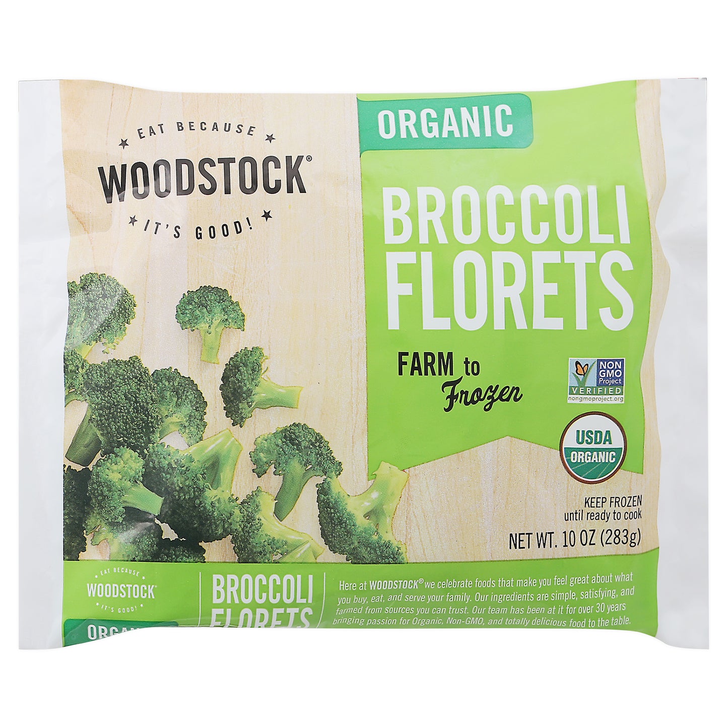 Woodstock Organic Broccoli Florets 10 oz