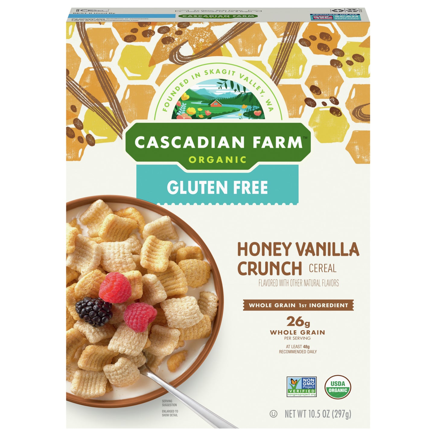 Cascadian Farm Organic Gluten Free Honey Vanilla Crunch Cereal, 10.5 oz