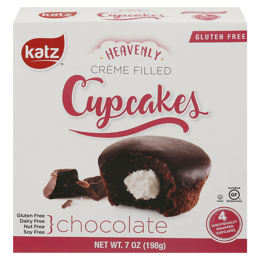 Katz Creme Filled Chocolate Cupcakes 4 ea