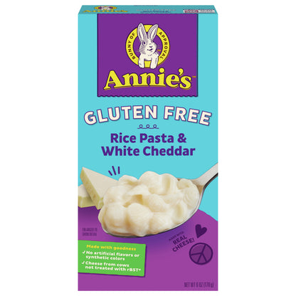 Annie's Gluten Free Macaroni and Cheese, Rice Pasta and White Cheddar, 6 oz