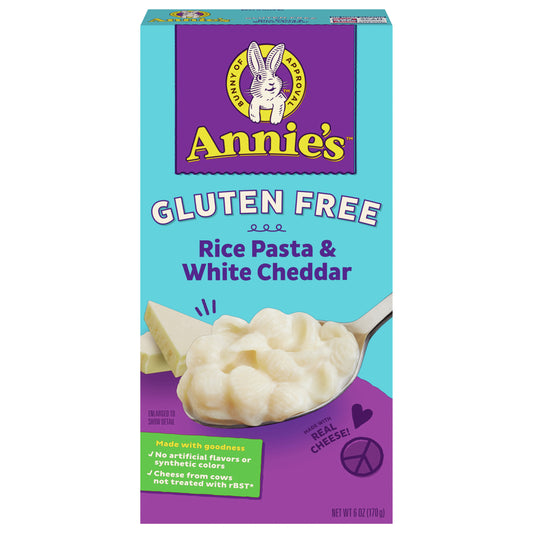 Annie's Gluten Free Macaroni and Cheese, Rice Pasta and White Cheddar, 6 oz