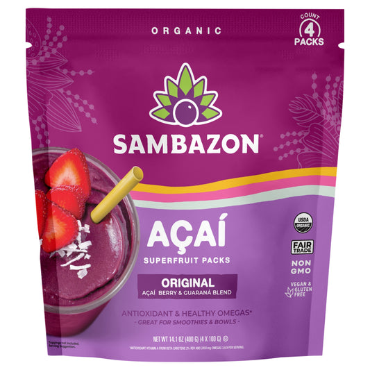 Sambazon Original Acai Superfruit 4 - 100 g Packs