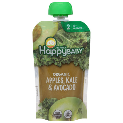 Happy Baby Organics Organic Stage 2 (6+ Months) Apples, Kale & Avocado 4 oz