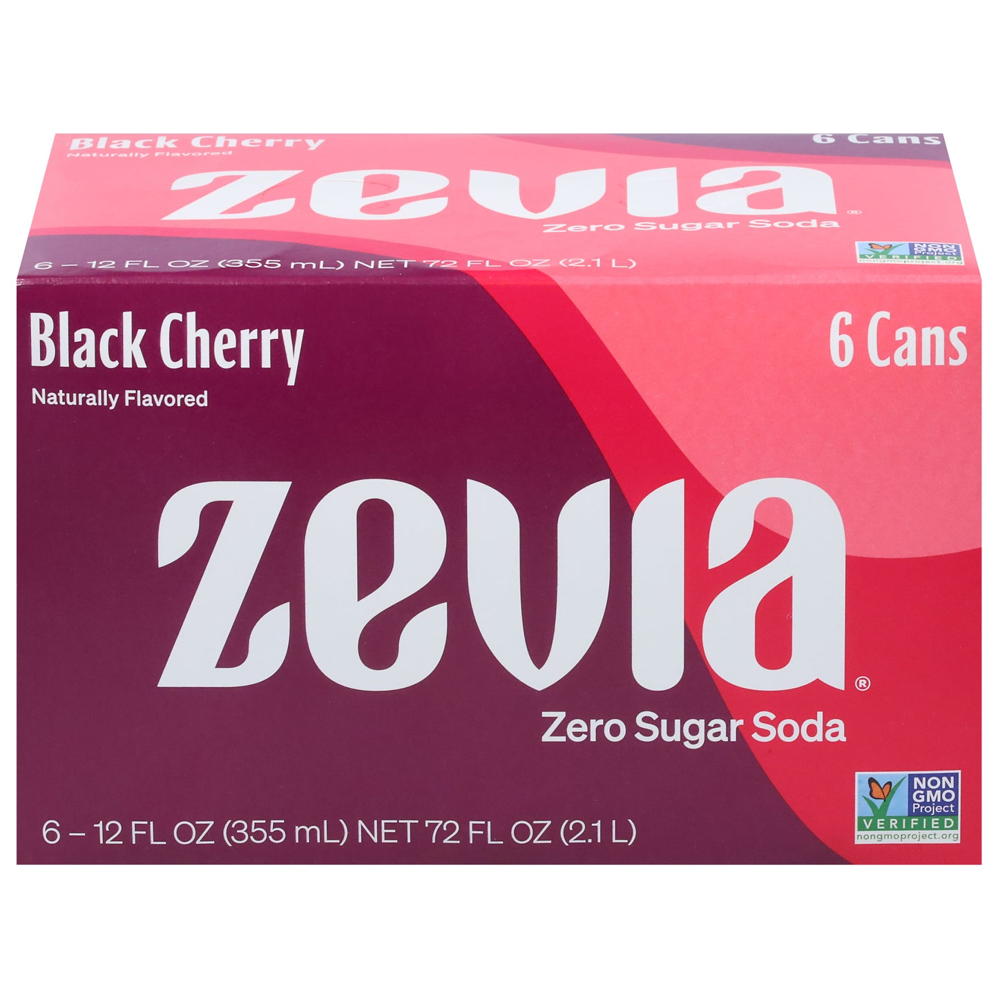 Zevia Zero Sugar Black Cherry Soda 6 - 12 fl oz Cans
