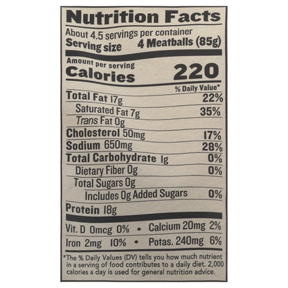 Force of Nature Italian Style Beef Meatballs 14 oz