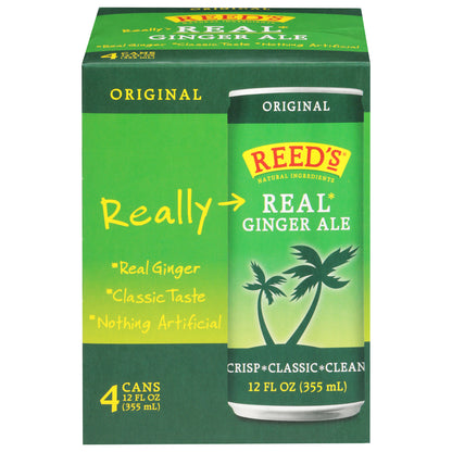 Reed's Real Original Ginger Ale 4 - 12 fl oz Cans