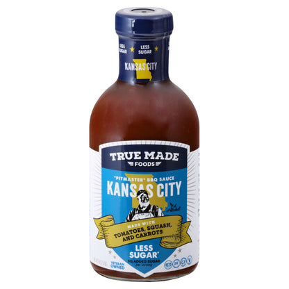 True Made Foods Less Sugar Kansas City BBQ Sauce 18 oz