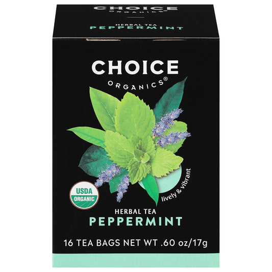 Choice Organics Peppermint Herbal Tea 16 Tea Bags