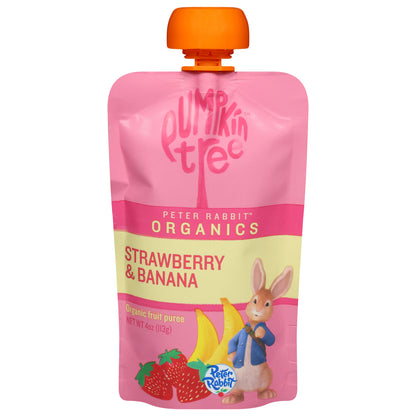 Pumpkin Tree Peter Rabbit Organics Organic Strawberry & Banana Fruit Puree 4 oz