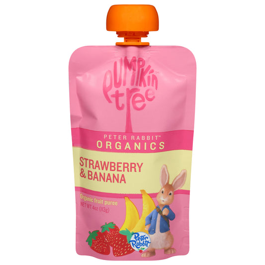 Pumpkin Tree Peter Rabbit Organics Organic Strawberry & Banana Fruit Puree 4 oz