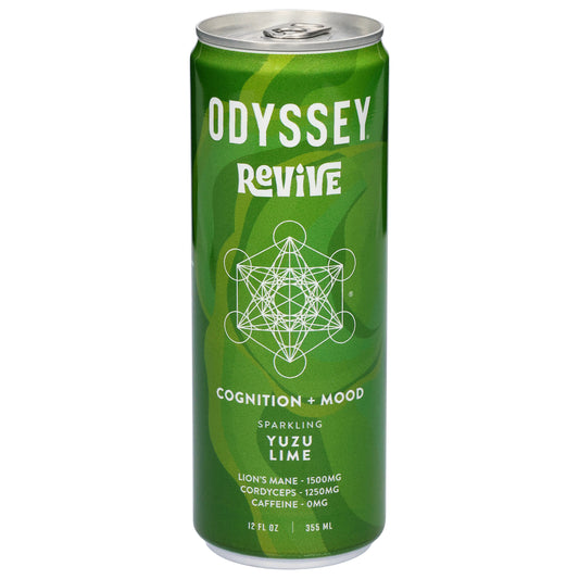 Odyssey Revive Sparkling Yuzu Lime Cognition + Mood Drink 12 fl oz