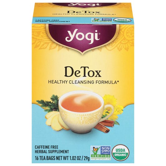 Yogi Detox Caffeine Free Herbal Supplement 16 Tea Bags
