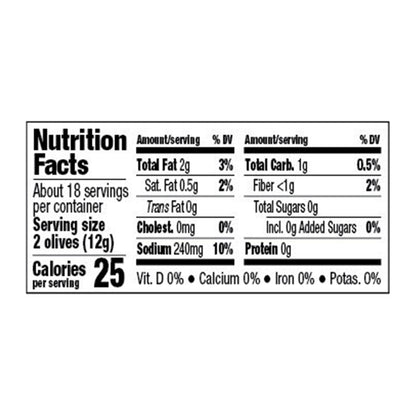 Jeff's Garden Whole Castelvetrano Olives, 7.5 oz Dr. Wt.