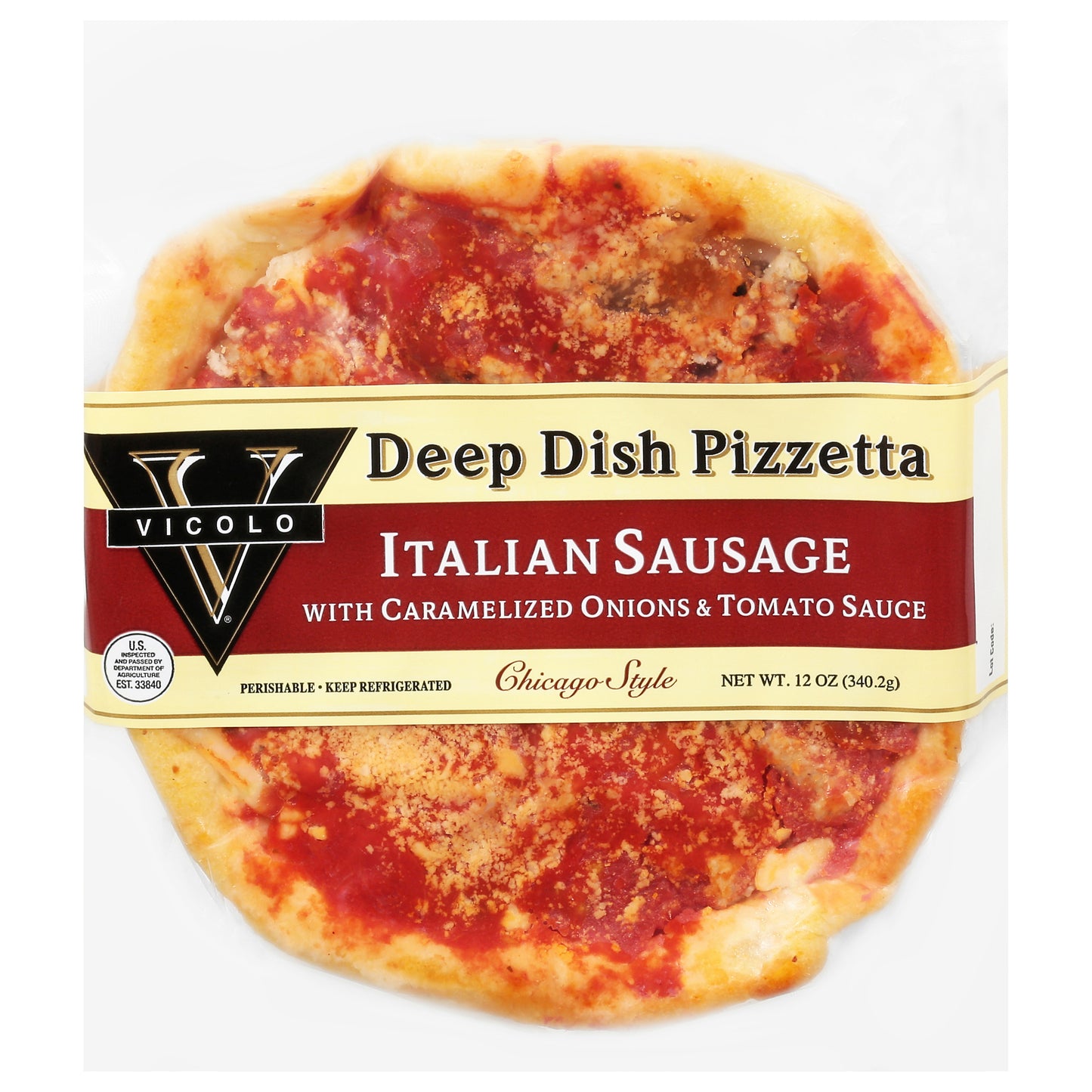 Vicolo Chicago Style Italian Sausage Deep Dish Pizzetta 12 oz