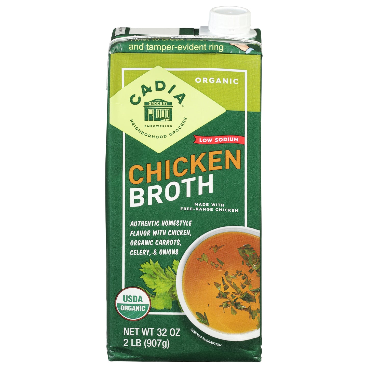 Cadia Low Sodium Organic Chicken Broth 32 oz