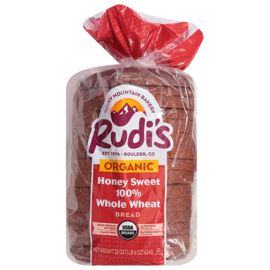 Rudi's 100% Whole Wheat Organic Honey Sweet Bread 22 oz