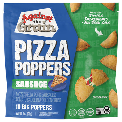 Against the Grain Gluten-Free Sausage Pizza Poppers, Grain-Free, Seed Oil Free, 6 oz