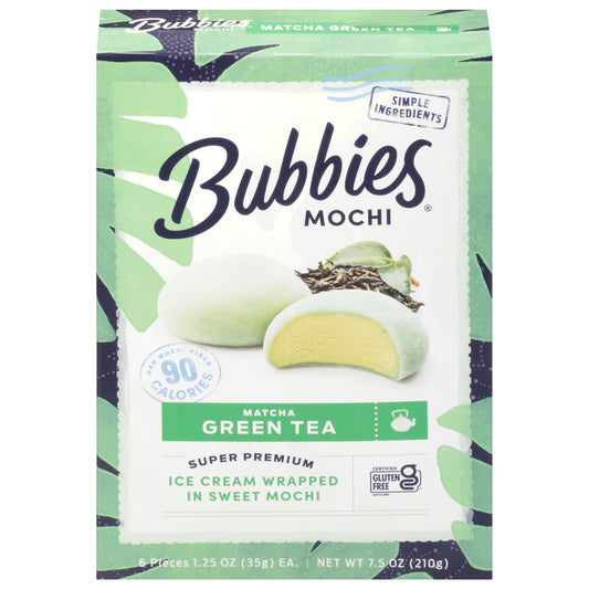 Bubbies Matcha Green Tea Mochi 6 - 1.25 oz ea