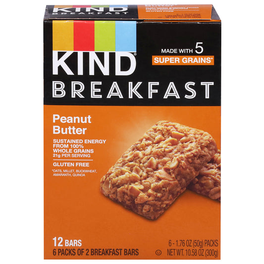 Kind Breakfast Peanut Butter Bars 6 - 1.76 oz Packs